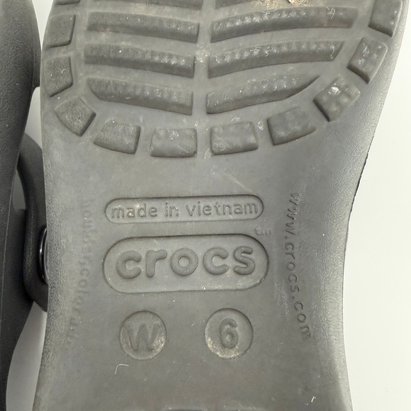 Crocs Coretta Black Slip On Shoes Sandals Women Size 6 - Picture 7 of 7